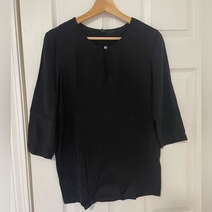 Benetton sheer blouse with button at neckline